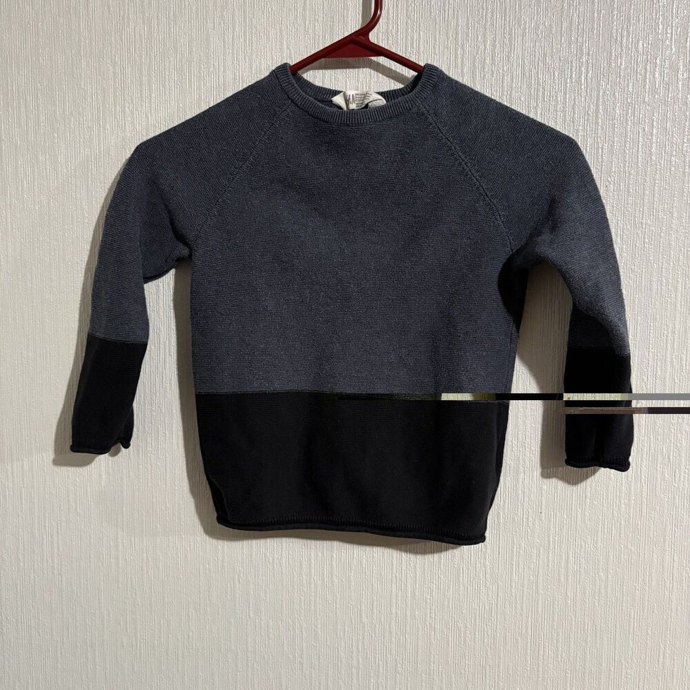 H& M Blue Sweater Unisex Boy Girl Kid School Holiday Classic Photos Raglan 4-6y